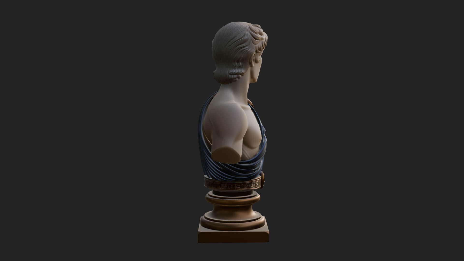 Draped Greek Youth Bust Design 1 3D Print Model 3D Model