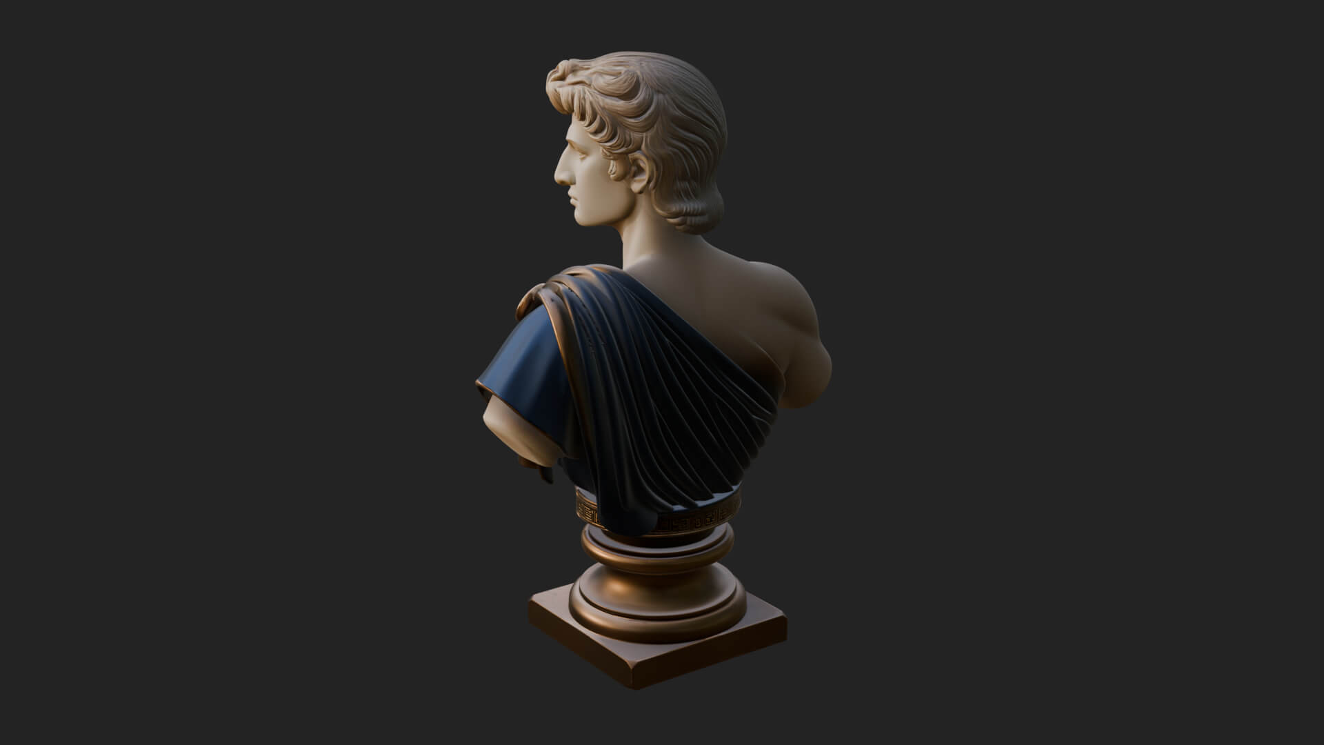 Draped Greek Youth Bust Design 1 3D Print Model 3D Model