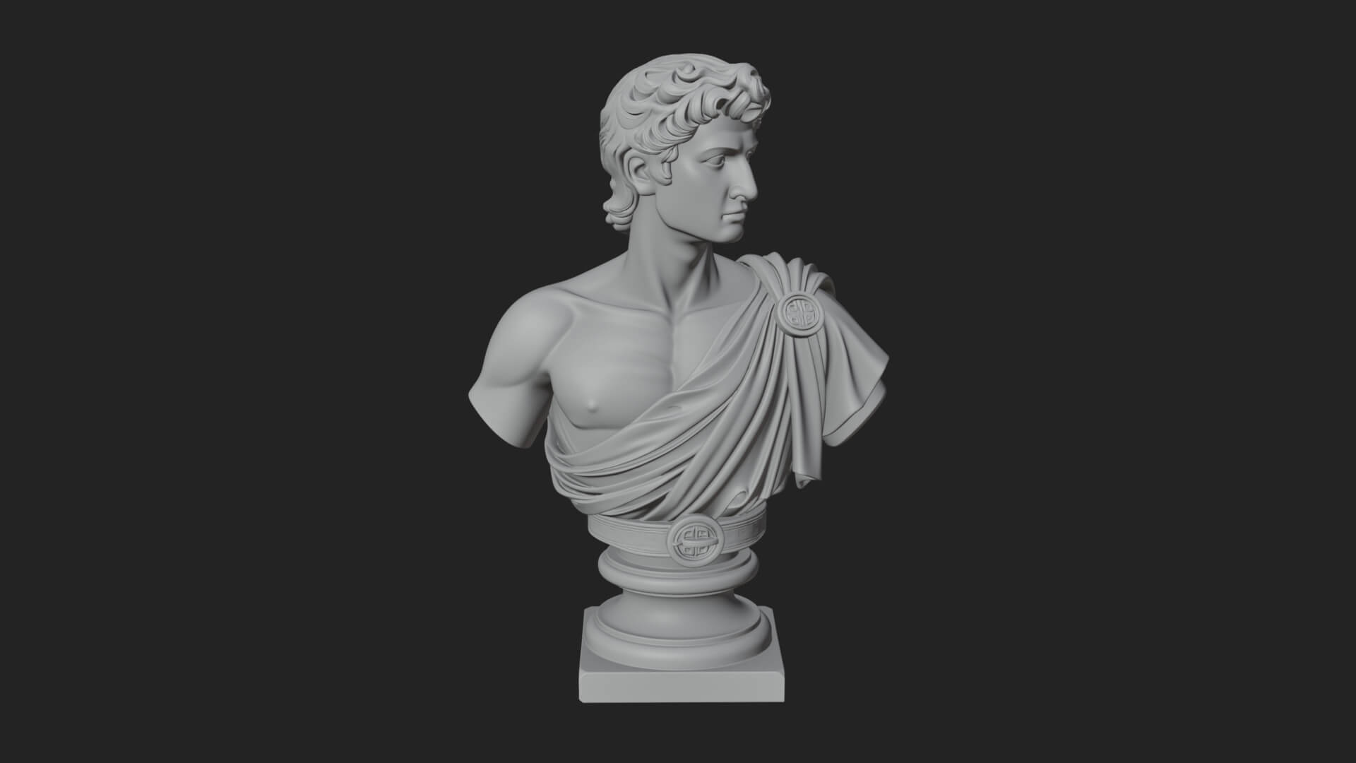 Draped Greek Youth Bust Design 1 3D Print Model 3D Model