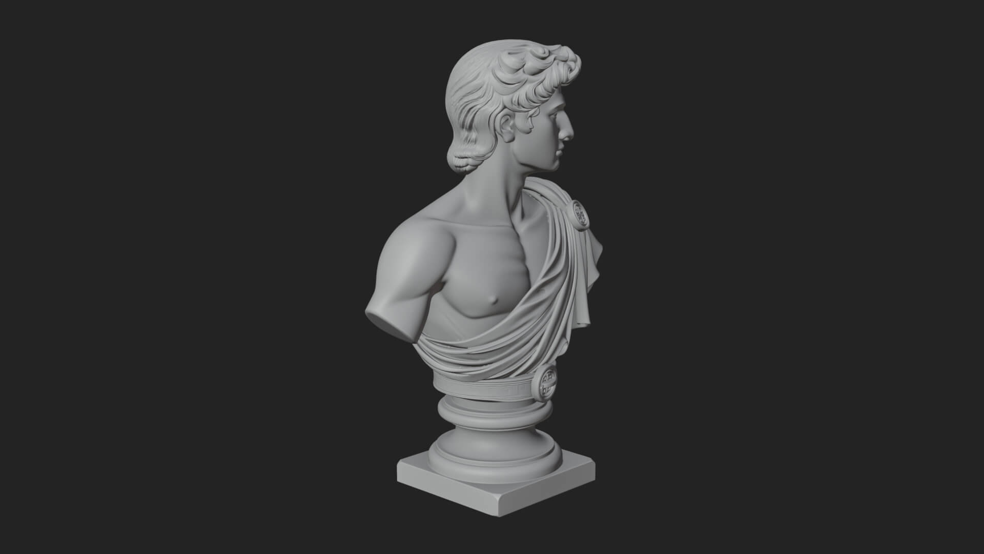 Draped Greek Youth Bust Design 1 3D Print Model 3D Model