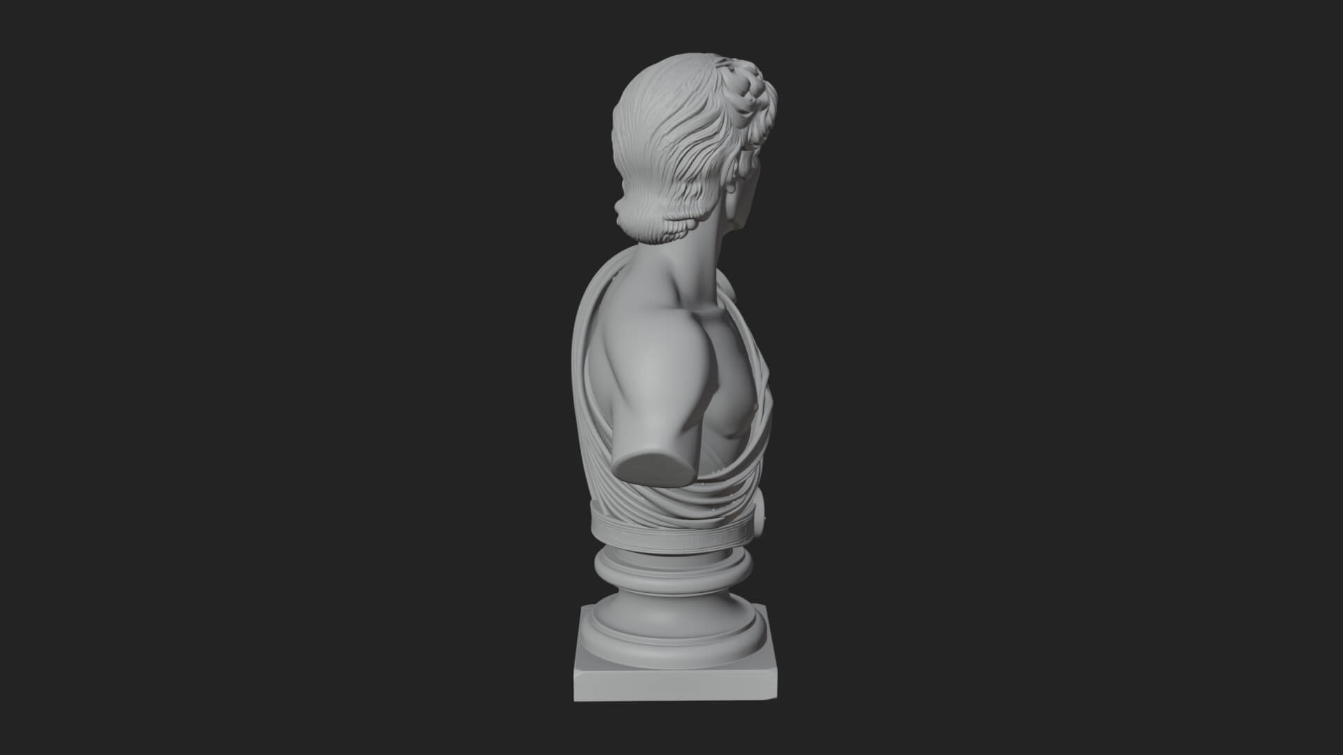 Draped Greek Youth Bust Design 1 3D Print Model 3D Model
