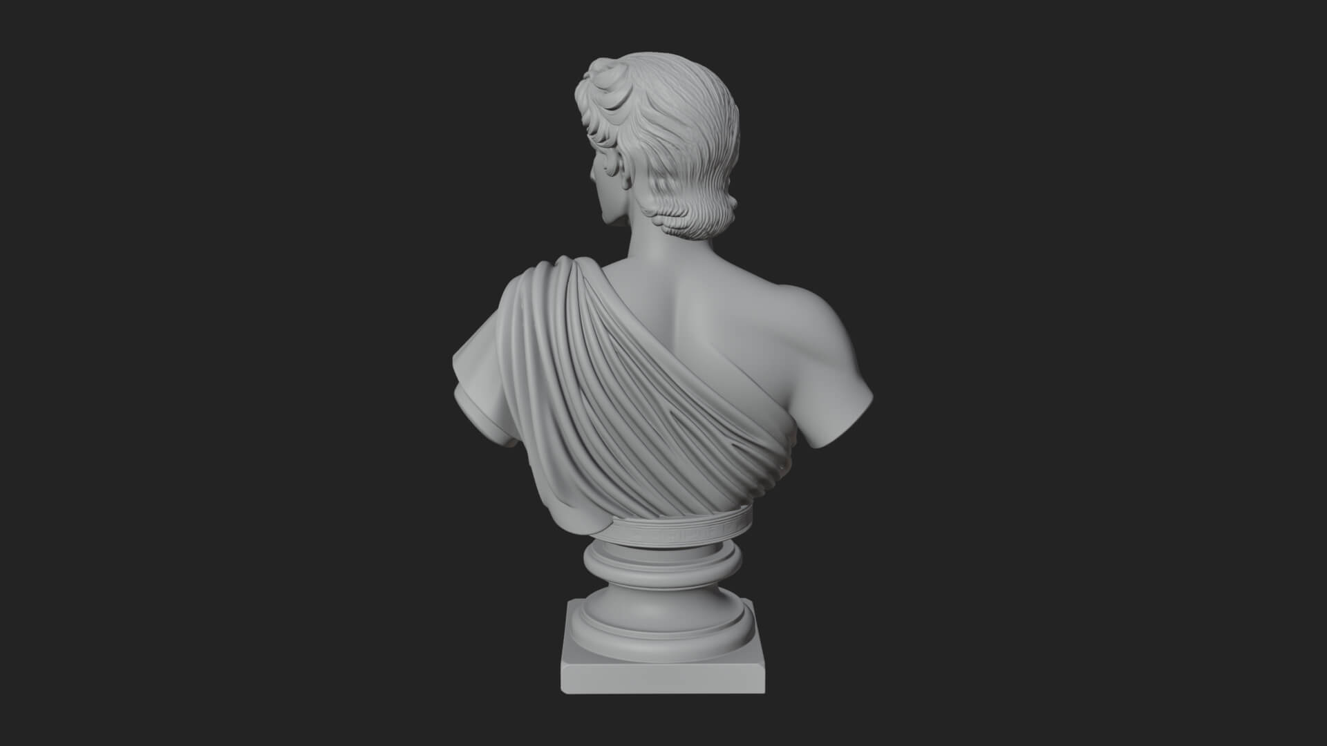 Draped Greek Youth Bust Design 1 3D Print Model 3D Model