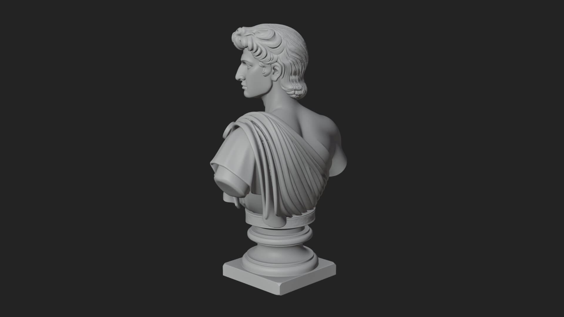 Draped Greek Youth Bust Design 1 3D Print Model 3D Model