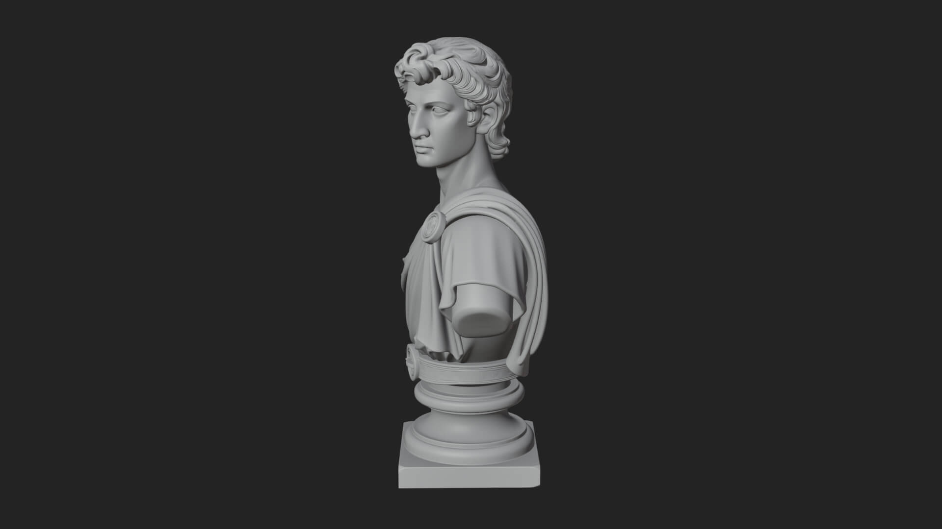 Draped Greek Youth Bust Design 1 3D Print Model 3D Model