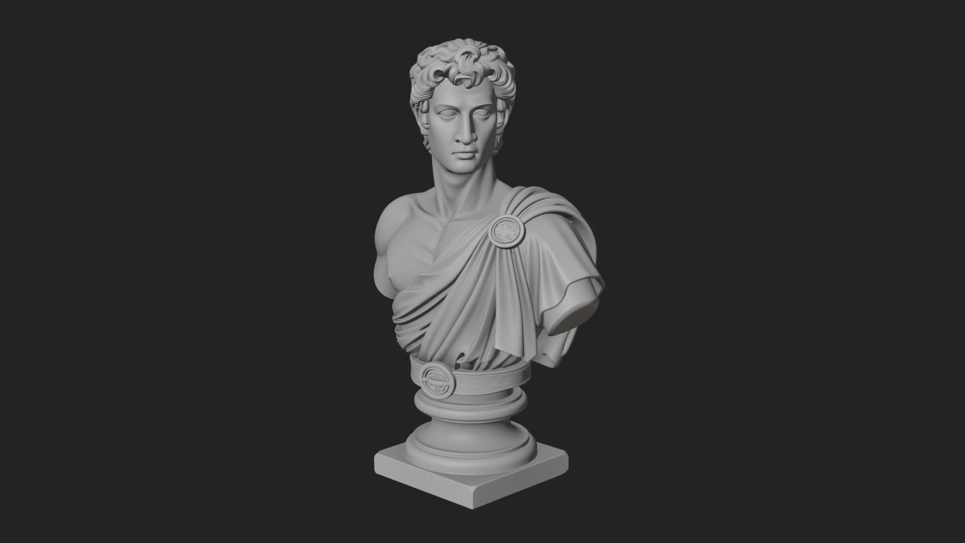 Draped Greek Youth Bust Design 1 3D Print Model 3D Model