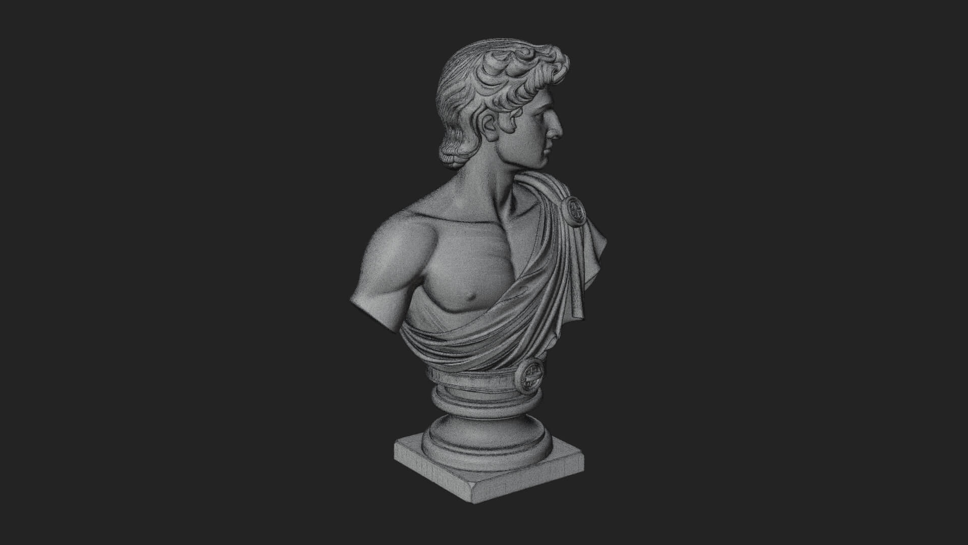 Draped Greek Youth Bust Design 1 3D Print Model 3D Model