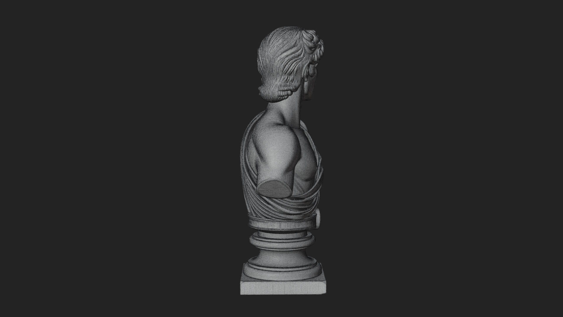Draped Greek Youth Bust Design 1 3D Print Model 3D Model