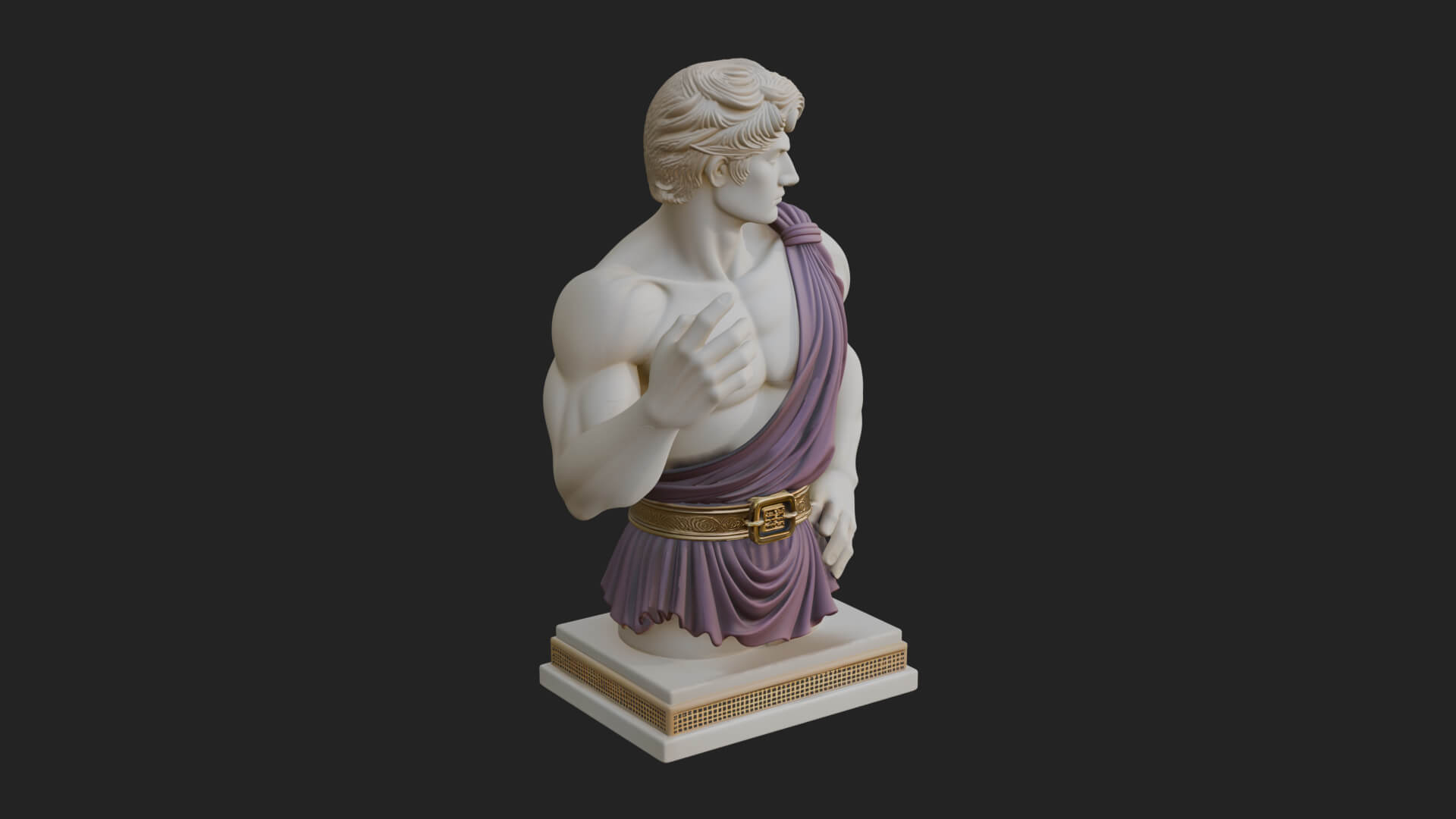Draped Greek Youth Bust Design 10 3D Print Model 3D Model