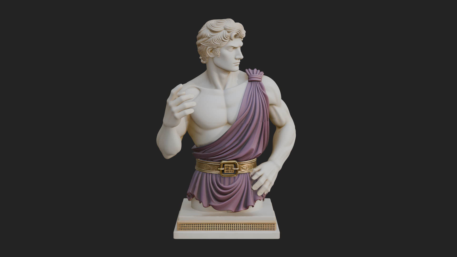 Draped Greek Youth Bust Design 10 3D Print Model 3D Model
