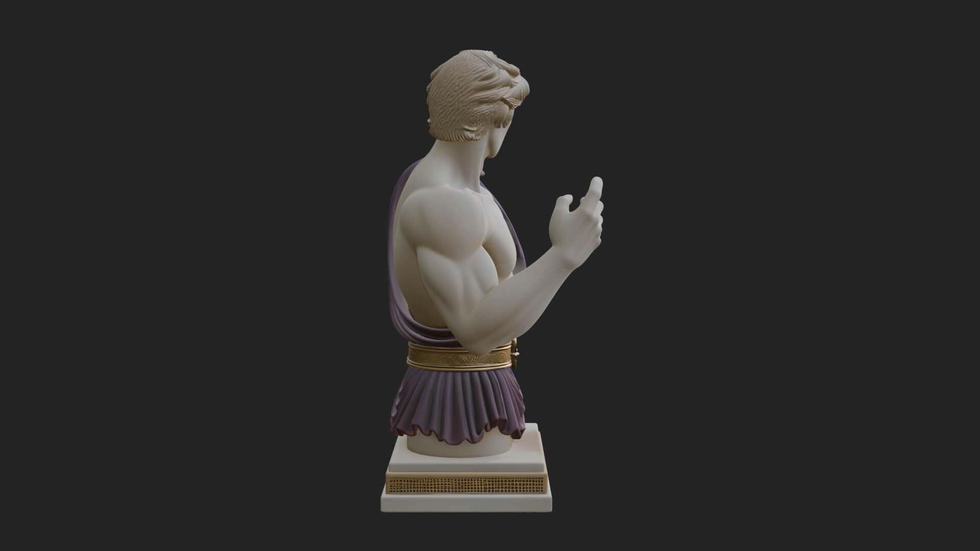 Draped Greek Youth Bust Design 10 3D Print Model 3D Model