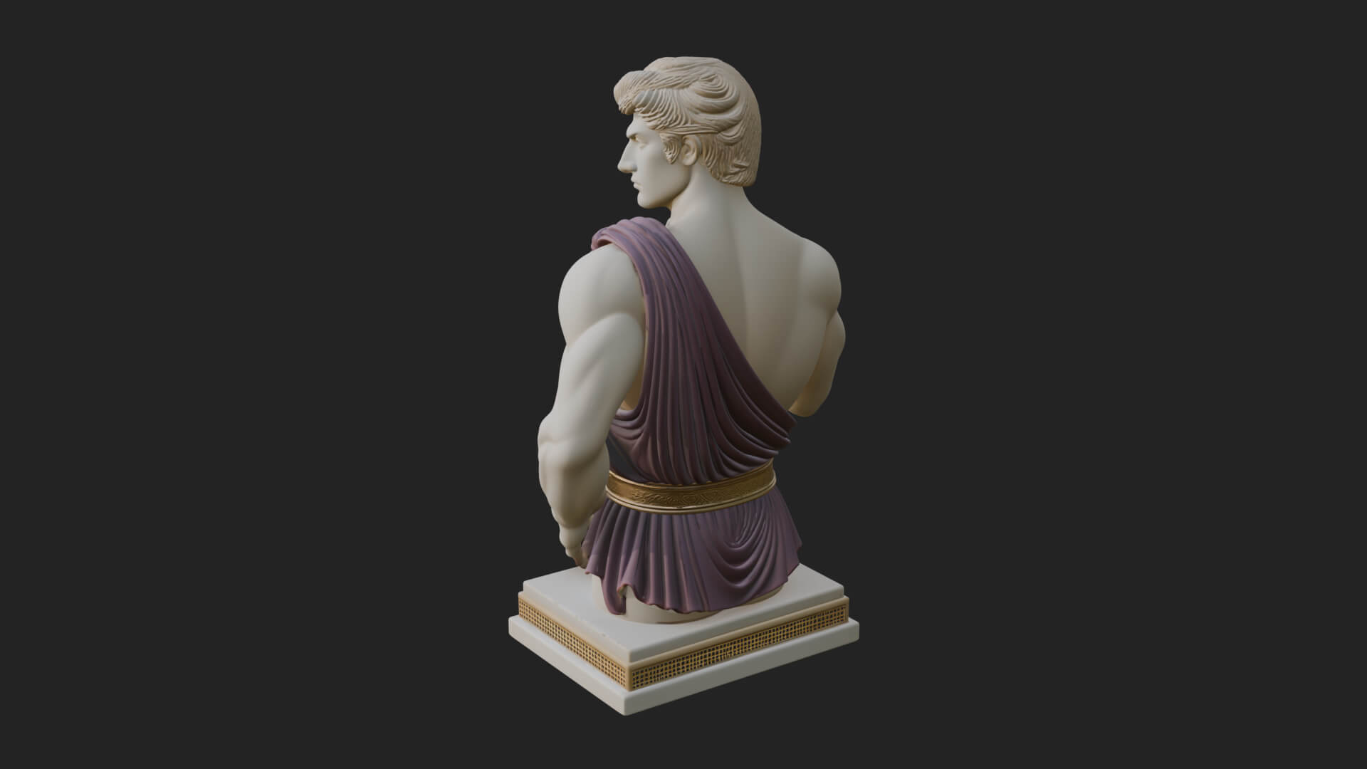 Draped Greek Youth Bust Design 10 3D Print Model 3D Model