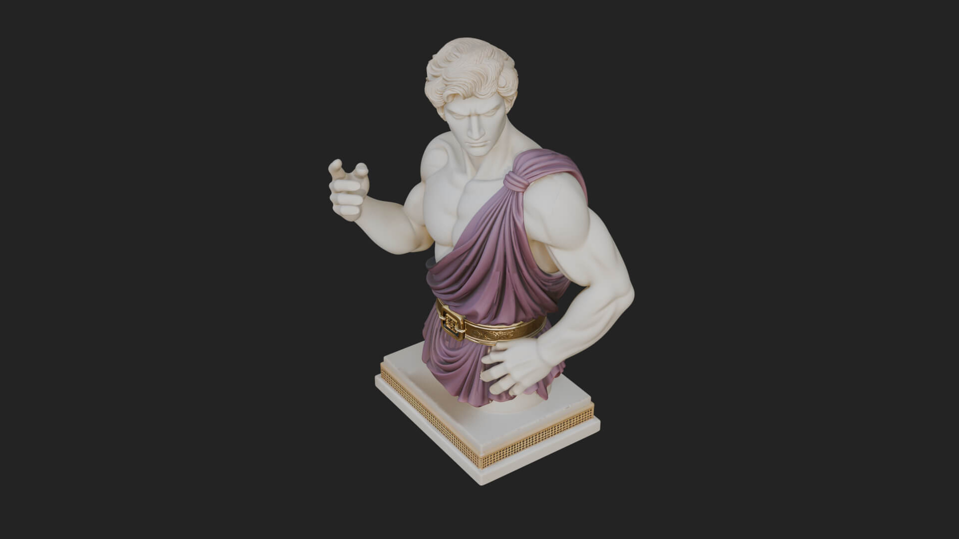 Draped Greek Youth Bust Design 10 3D Print Model 3D Model
