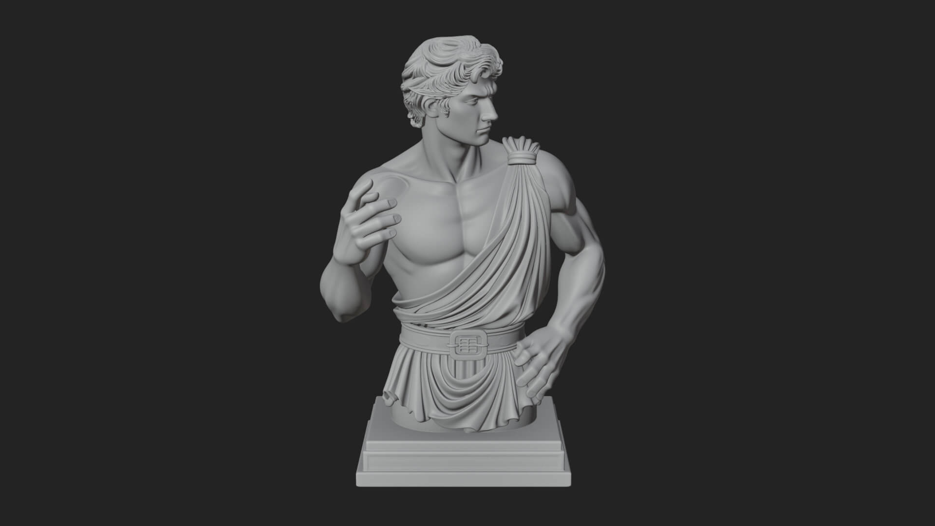 Draped Greek Youth Bust Design 10 3D Print Model 3D Model