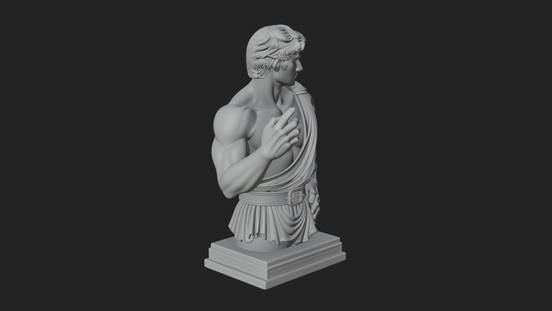 Draped Greek Youth Bust Design 10 3D Print Model 3D Model