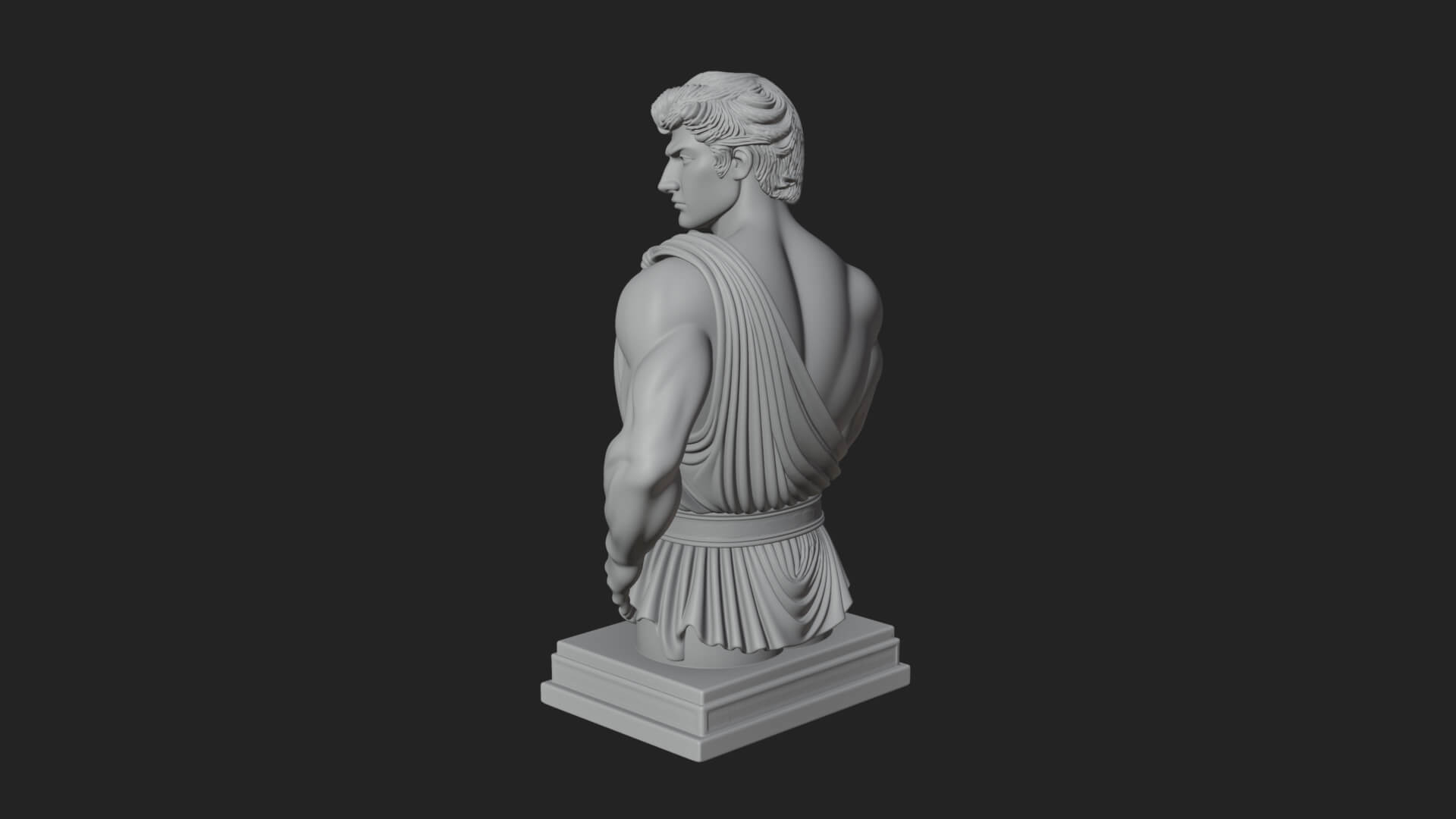 Draped Greek Youth Bust Design 10 3D Print Model 3D Model