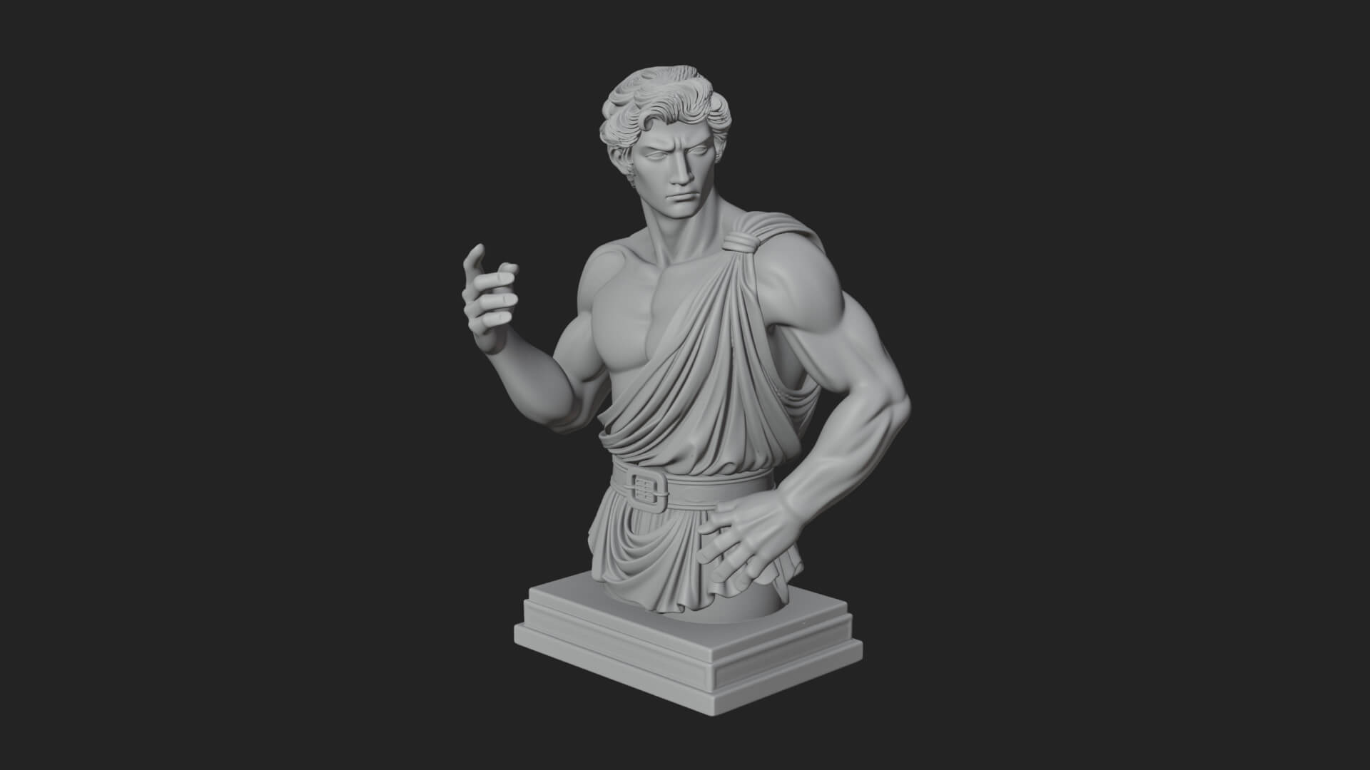 Draped Greek Youth Bust Design 10 3D Print Model 3D Model