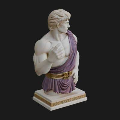 Draped Greek Youth Bust Design 10 3D Print Model