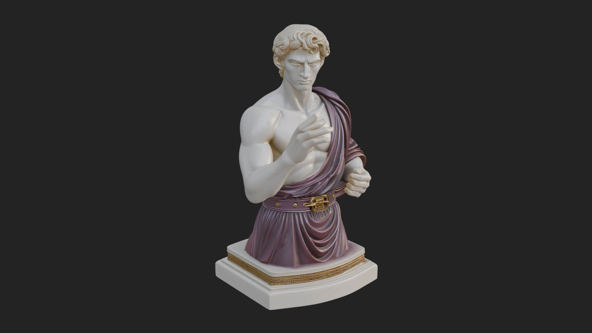 Draped Greek Youth Bust Design 11 3D Print Model 3D Model
