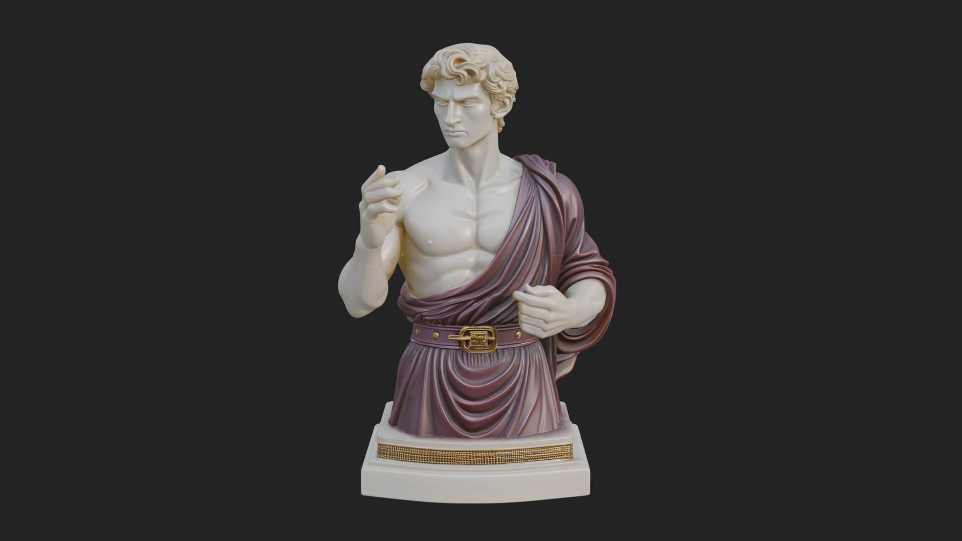 Draped Greek Youth Bust Design 11 3D Print Model 3D Model