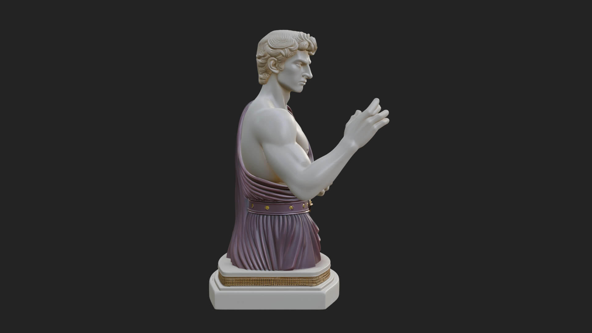 Draped Greek Youth Bust Design 11 3D Print Model 3D Model