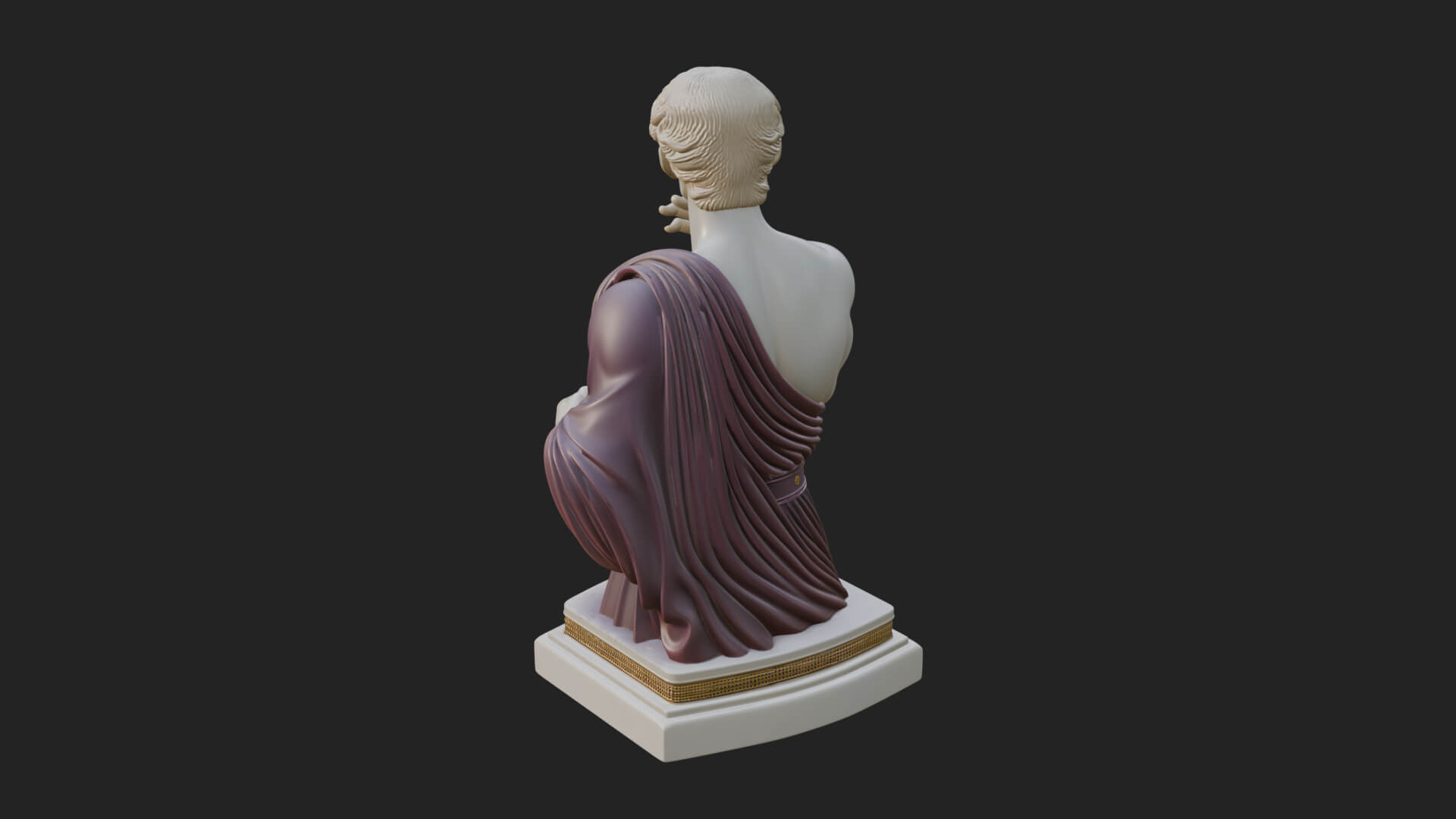 Draped Greek Youth Bust Design 11 3D Print Model 3D Model