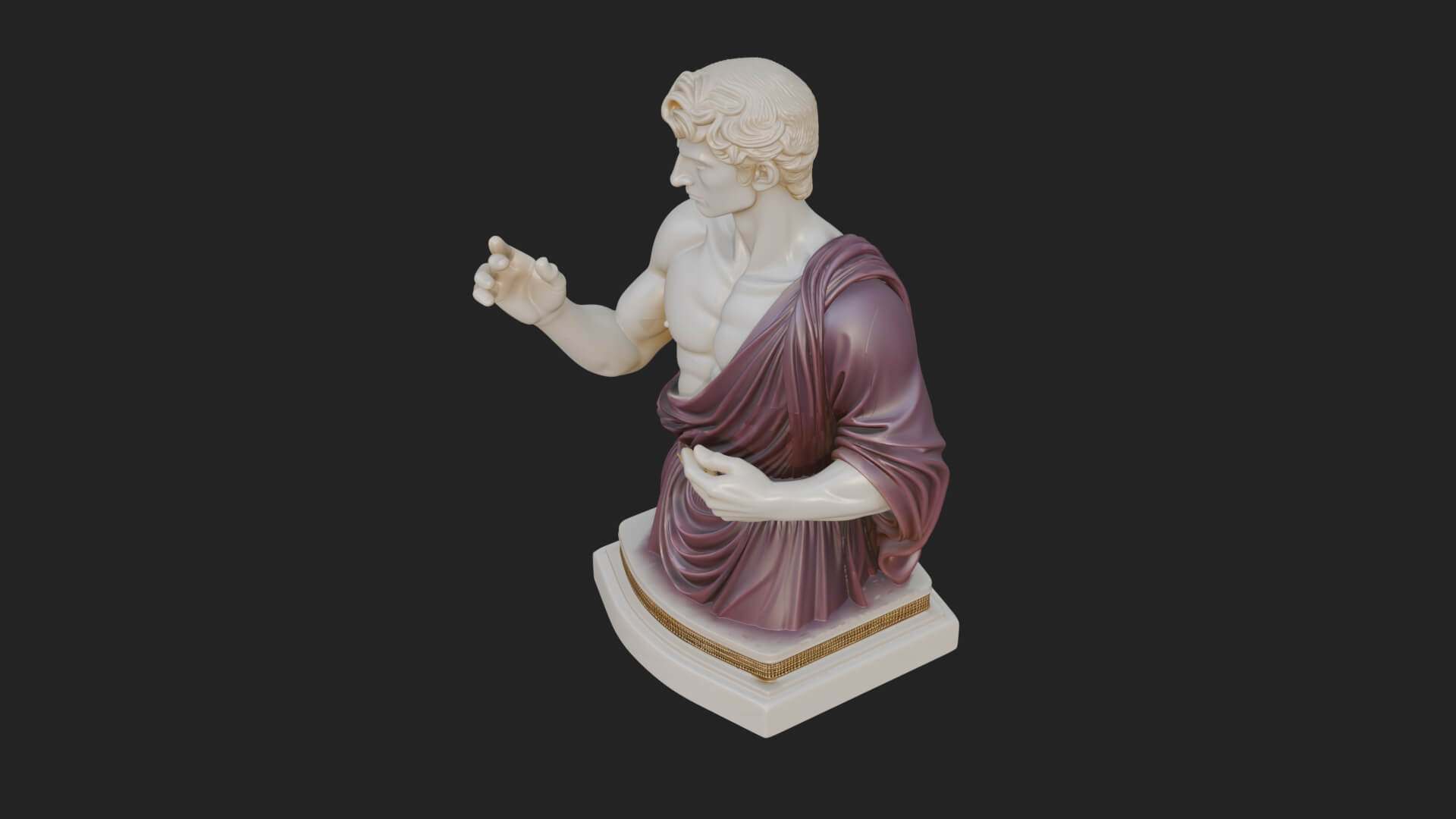 Draped Greek Youth Bust Design 11 3D Print Model 3D Model