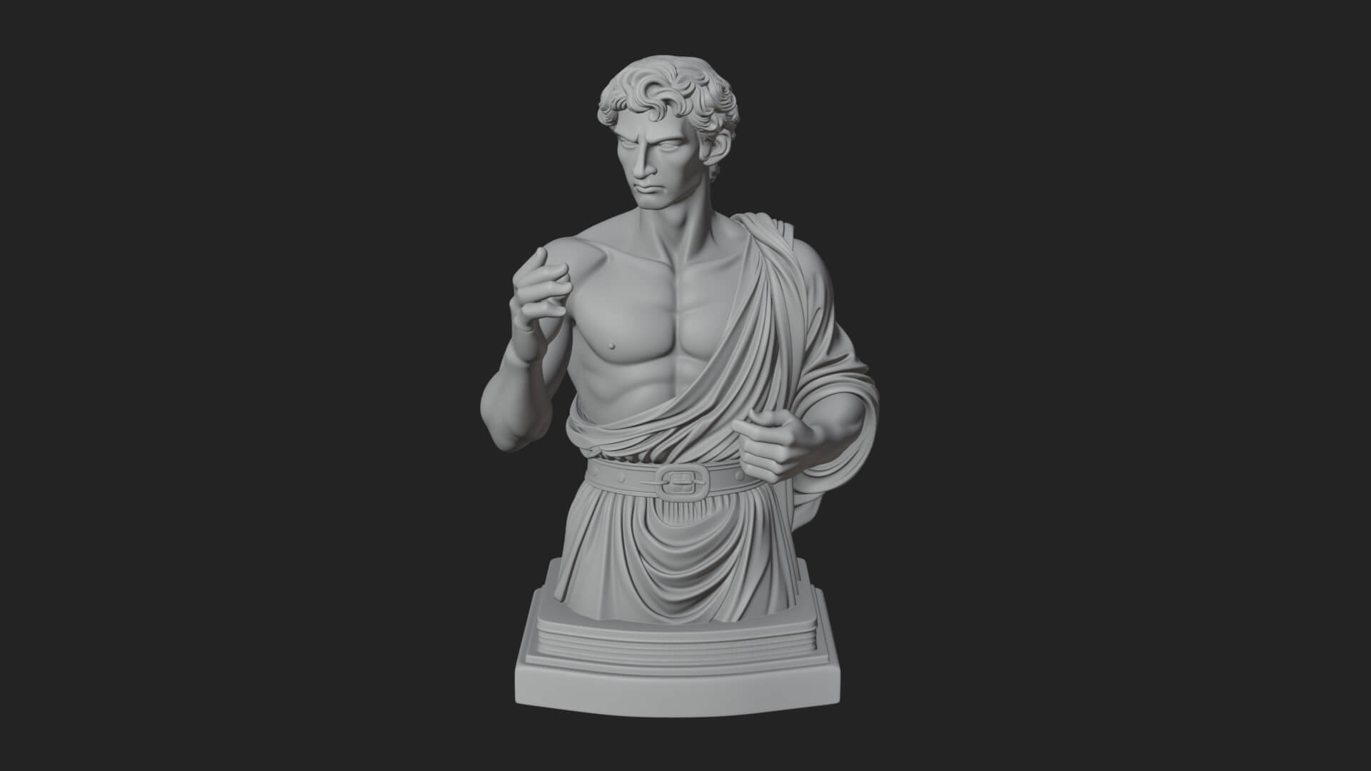 Draped Greek Youth Bust Design 11 3D Print Model 3D Model