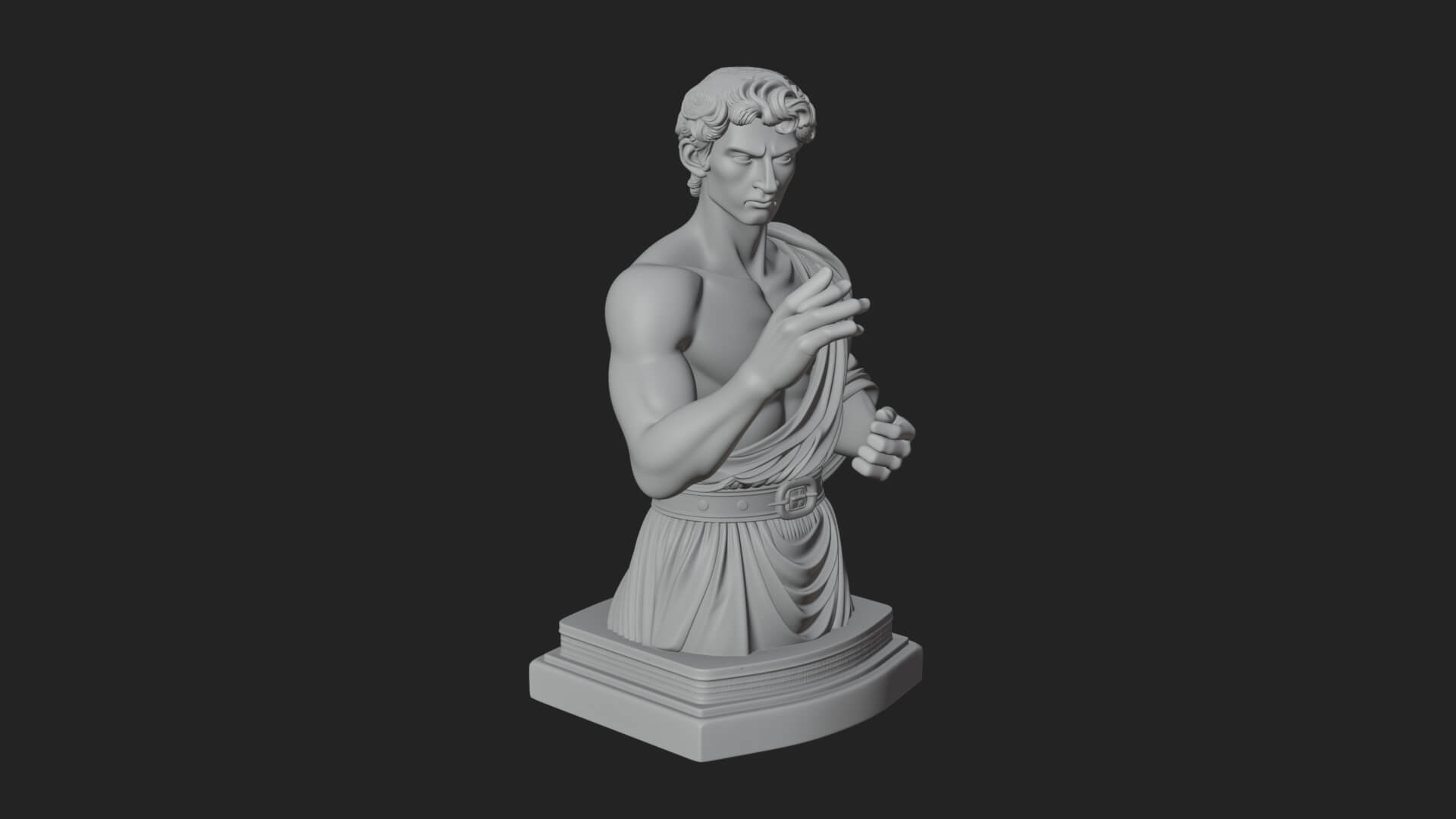 Draped Greek Youth Bust Design 11 3D Print Model 3D Model