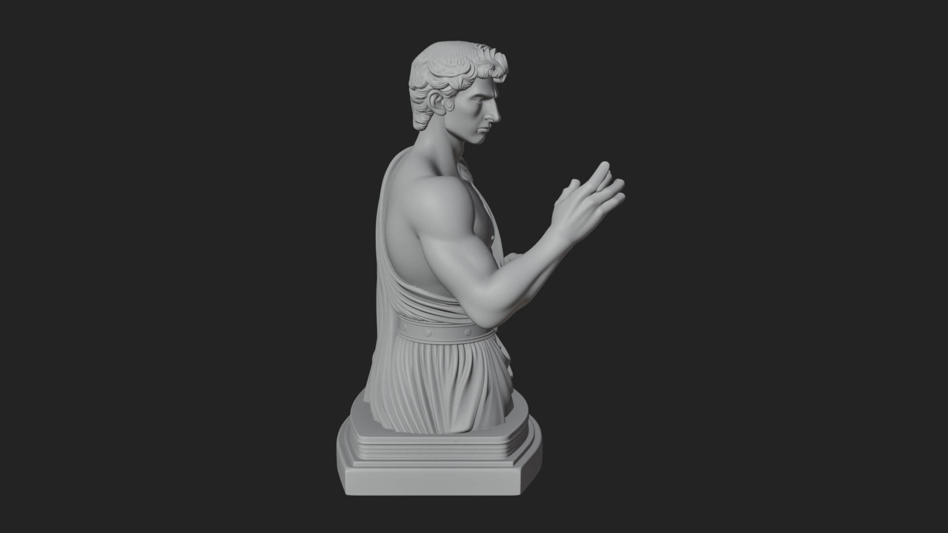 Draped Greek Youth Bust Design 11 3D Print Model 3D Model