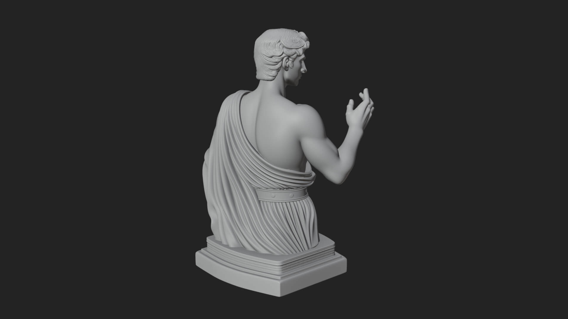 Draped Greek Youth Bust Design 11 3D Print Model 3D Model