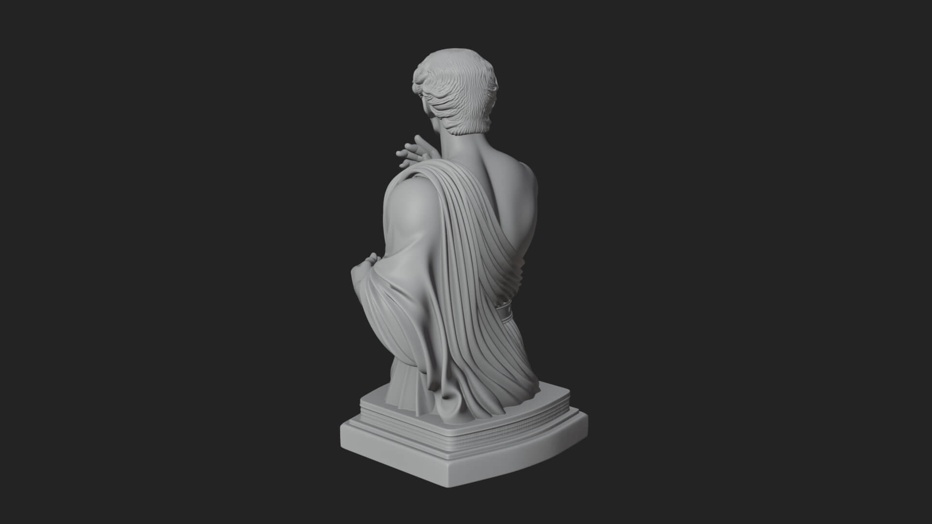 Draped Greek Youth Bust Design 11 3D Print Model 3D Model