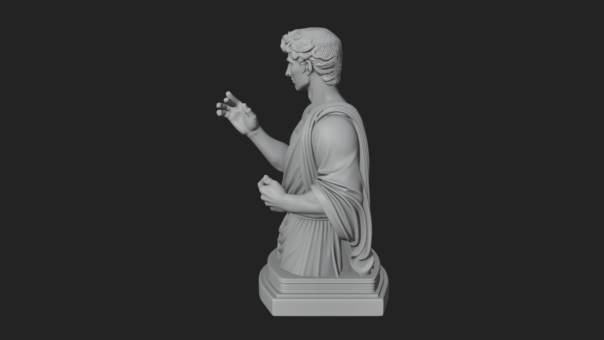 Draped Greek Youth Bust Design 11 3D Print Model 3D Model