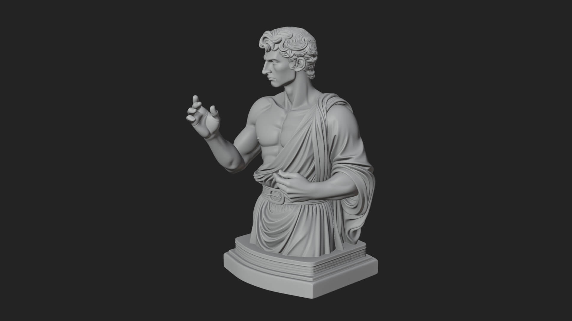Draped Greek Youth Bust Design 11 3D Print Model 3D Model