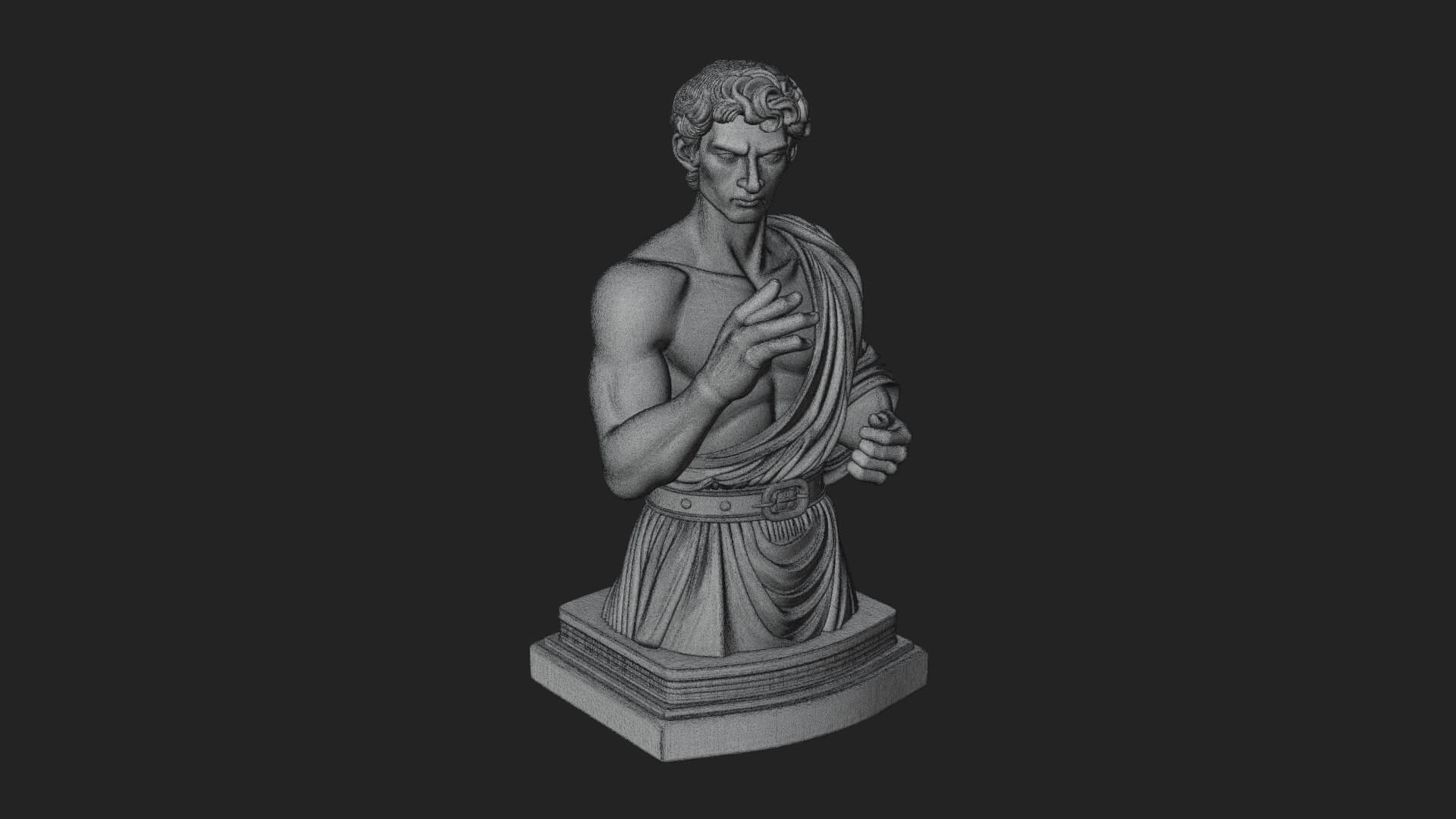 Draped Greek Youth Bust Design 11 3D Print Model 3D Model