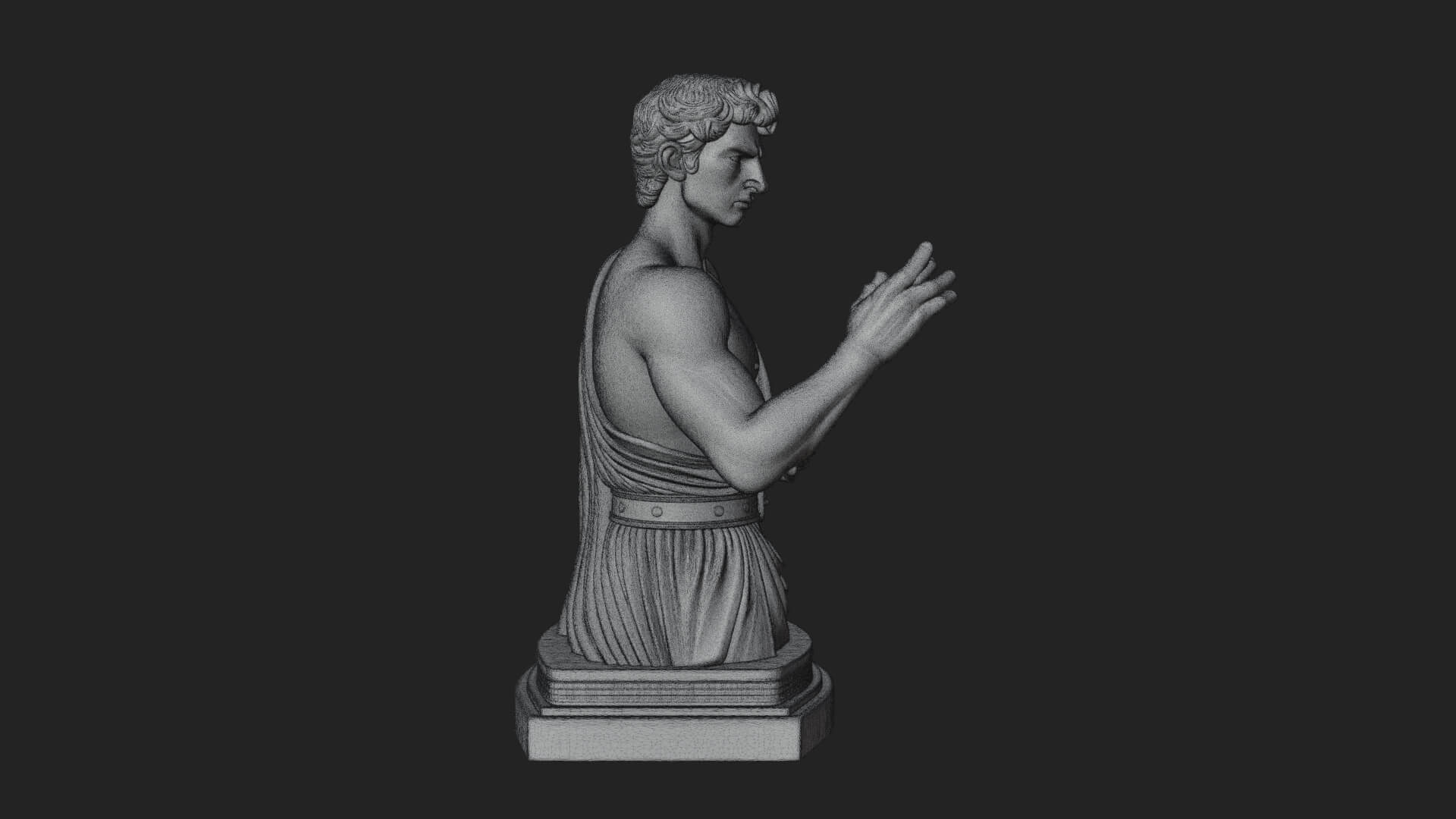 Draped Greek Youth Bust Design 11 3D Print Model 3D Model