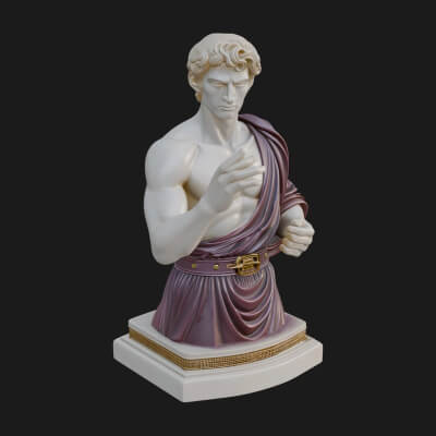 Draped Greek Youth Bust Design 11 3D Print Model