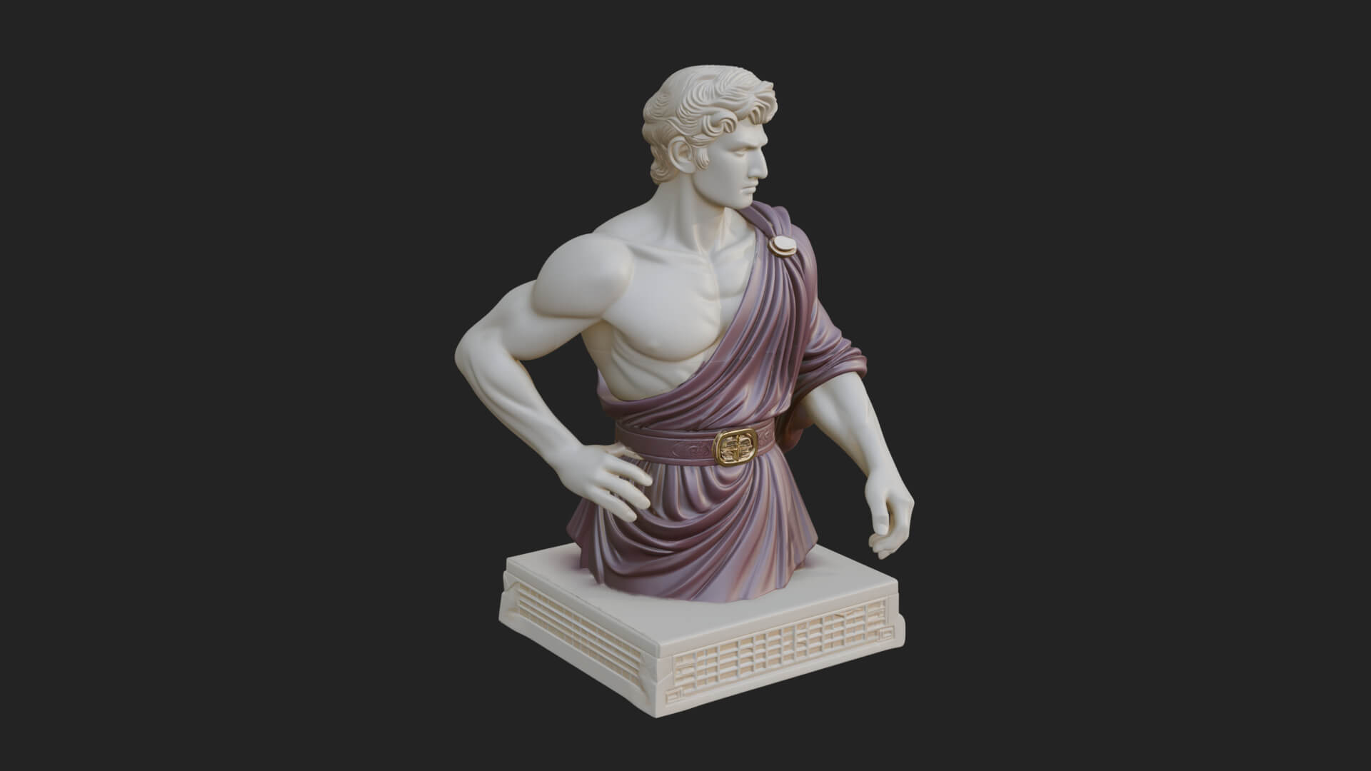 Draped Greek Youth Bust Design 12 3D Print Model 3D Model
