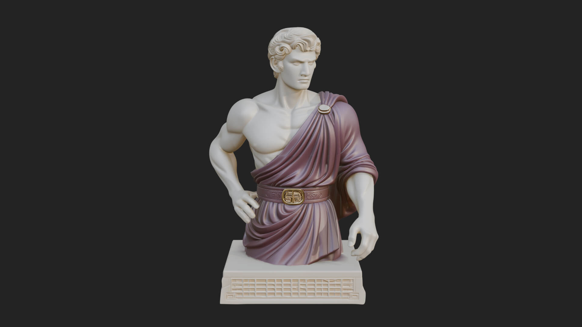Draped Greek Youth Bust Design 12 3D Print Model 3D Model