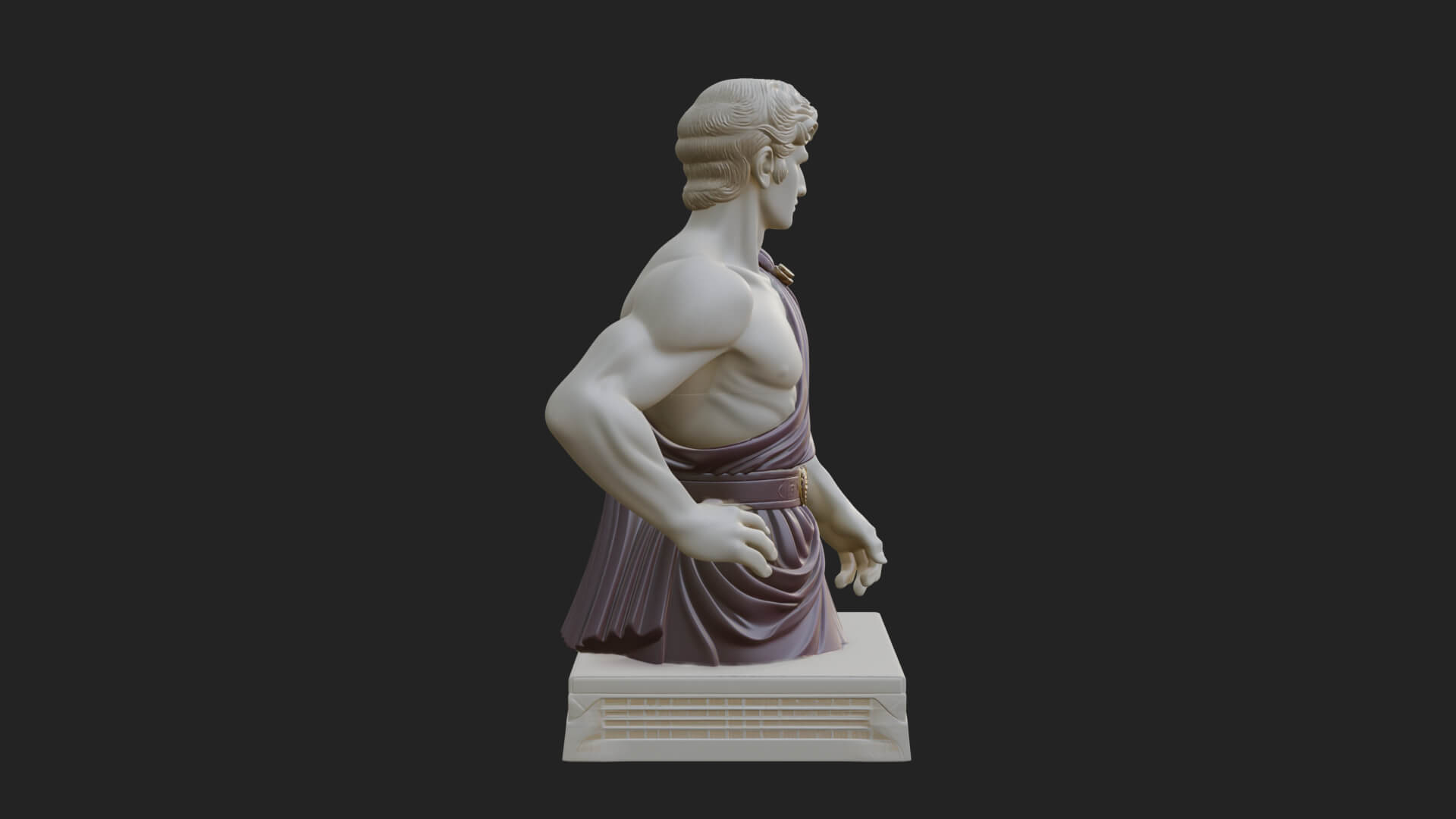Draped Greek Youth Bust Design 12 3D Print Model 3D Model
