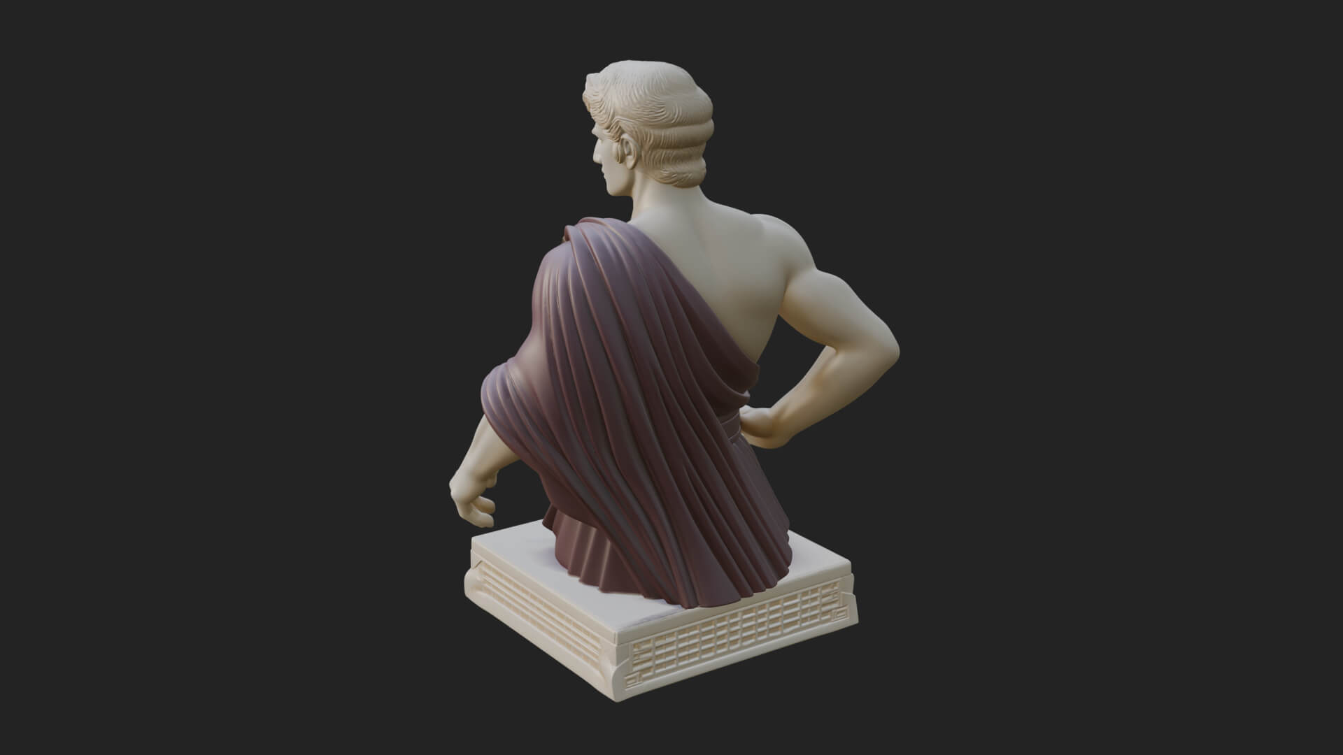 Draped Greek Youth Bust Design 12 3D Print Model 3D Model