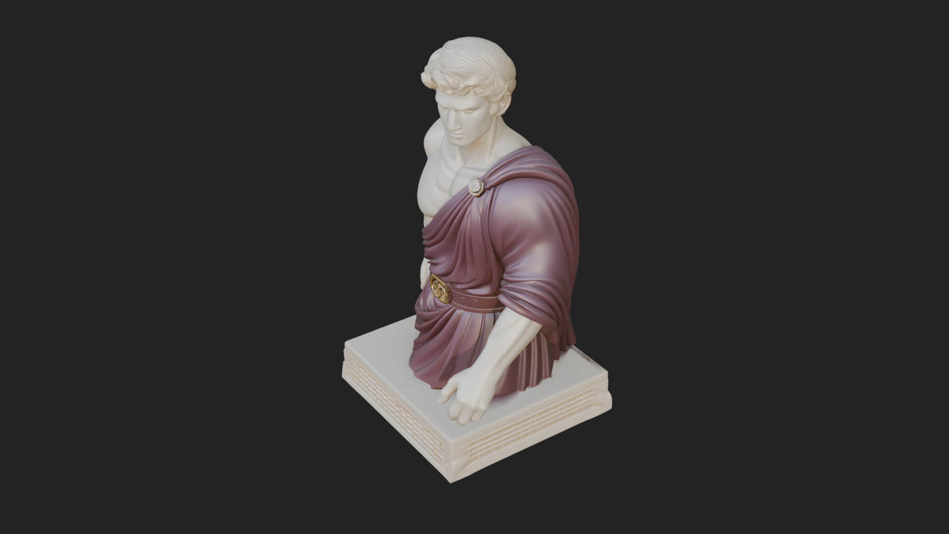 Draped Greek Youth Bust Design 12 3D Print Model 3D Model