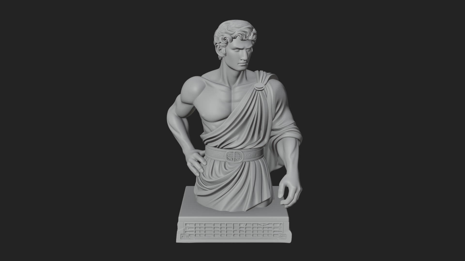 Draped Greek Youth Bust Design 12 3D Print Model 3D Model