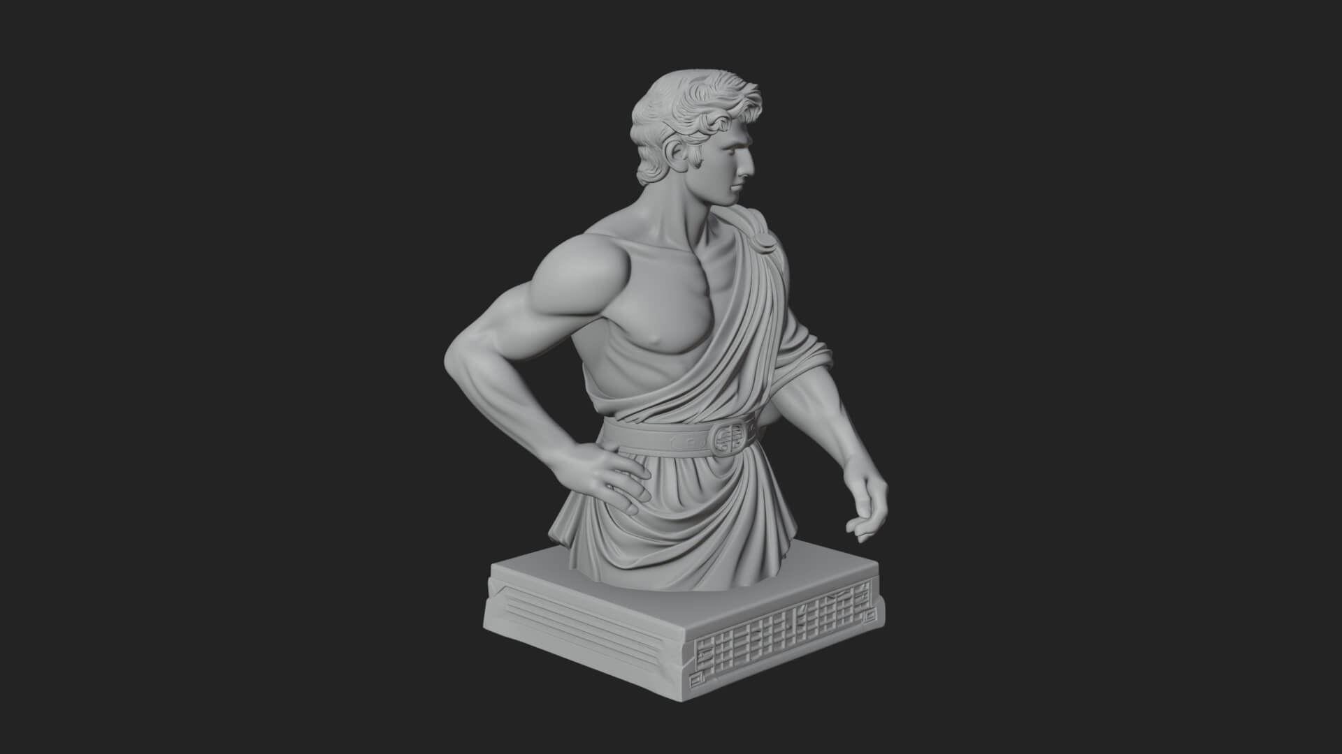 Draped Greek Youth Bust Design 12 3D Print Model 3D Model