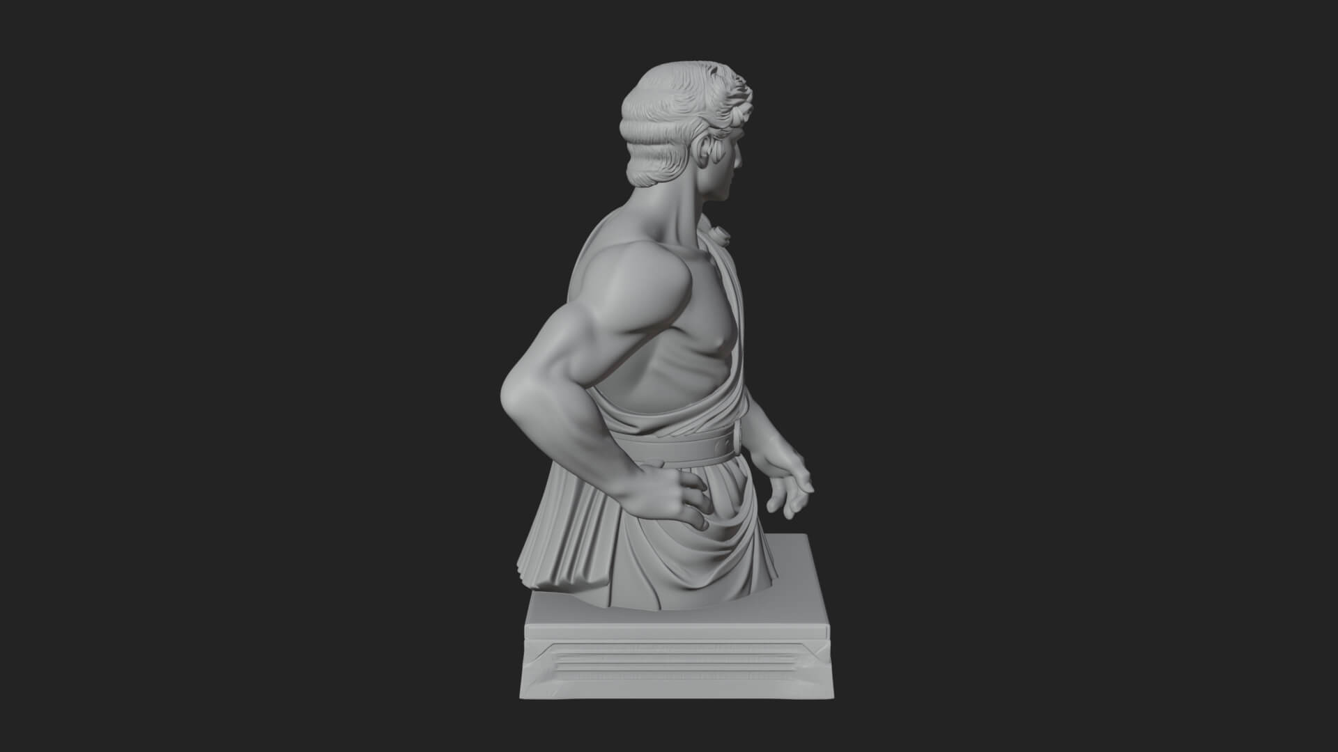 Draped Greek Youth Bust Design 12 3D Print Model 3D Model