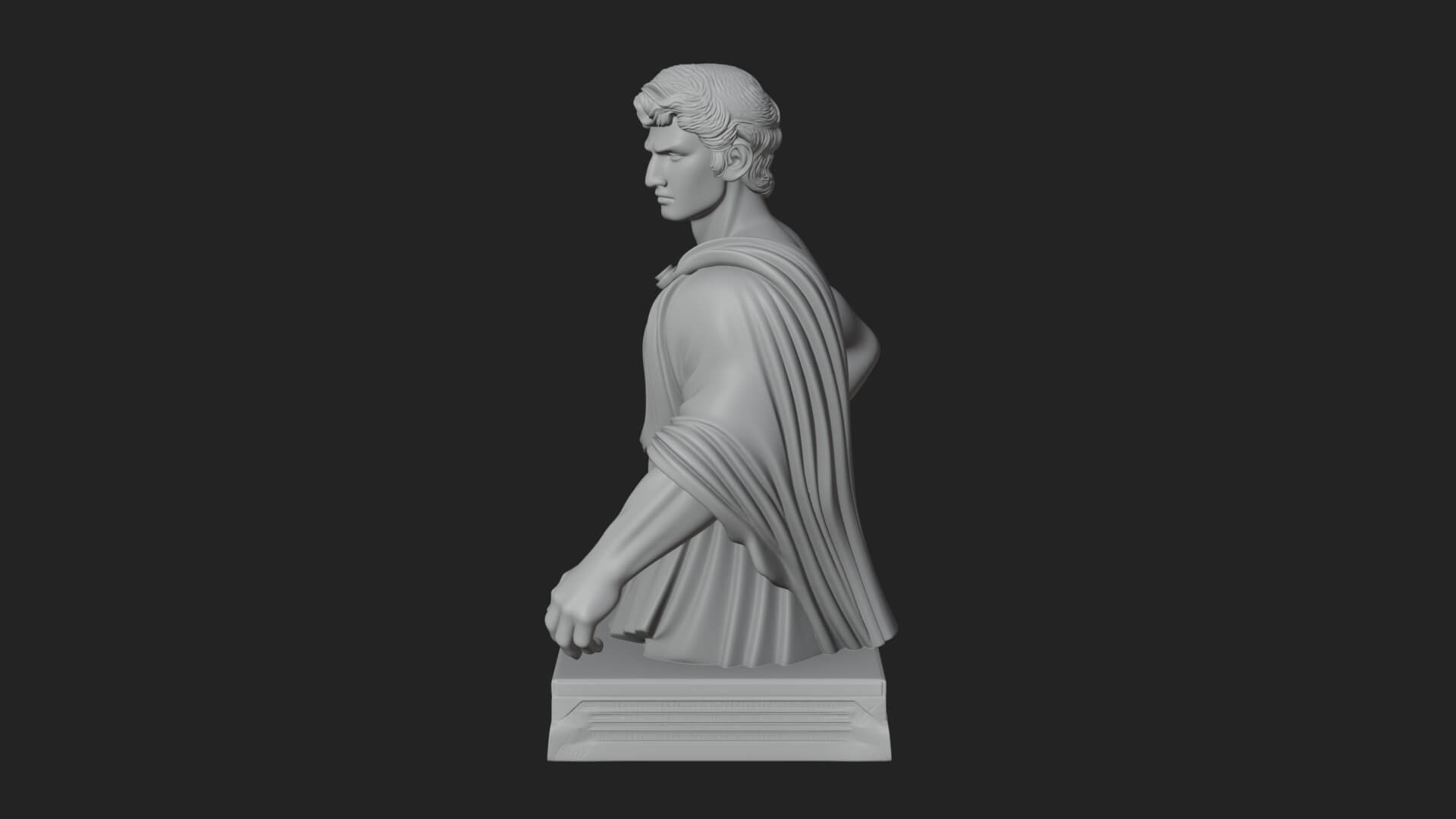 Draped Greek Youth Bust Design 12 3D Print Model 3D Model