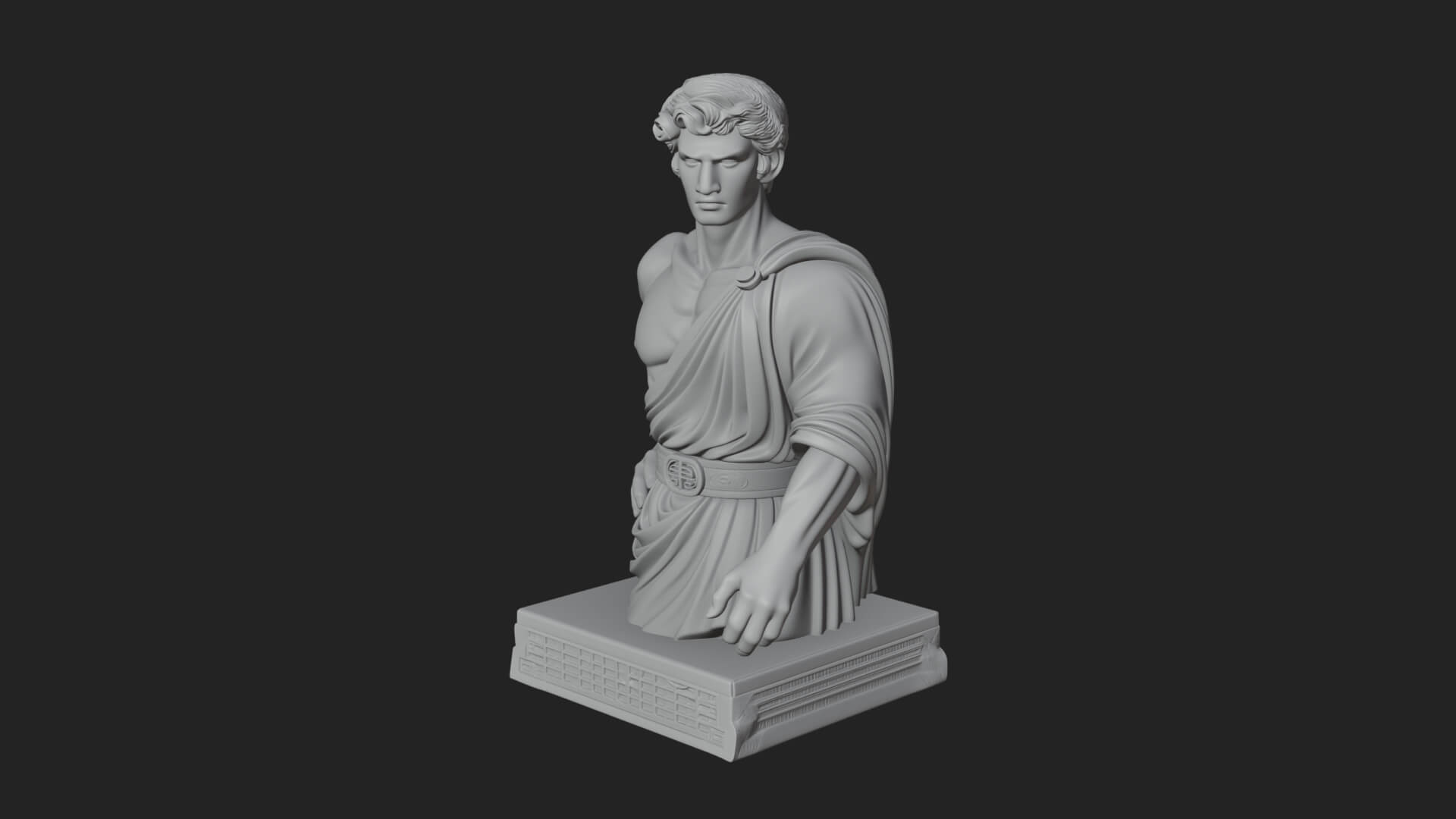 Draped Greek Youth Bust Design 12 3D Print Model 3D Model