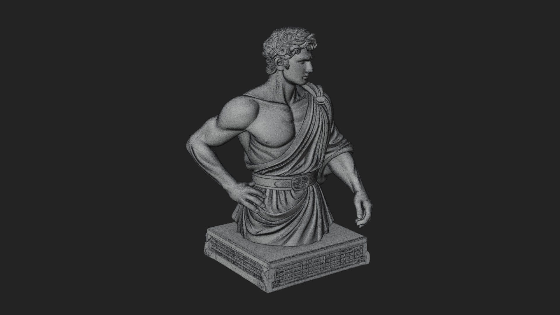 Draped Greek Youth Bust Design 12 3D Print Model 3D Model