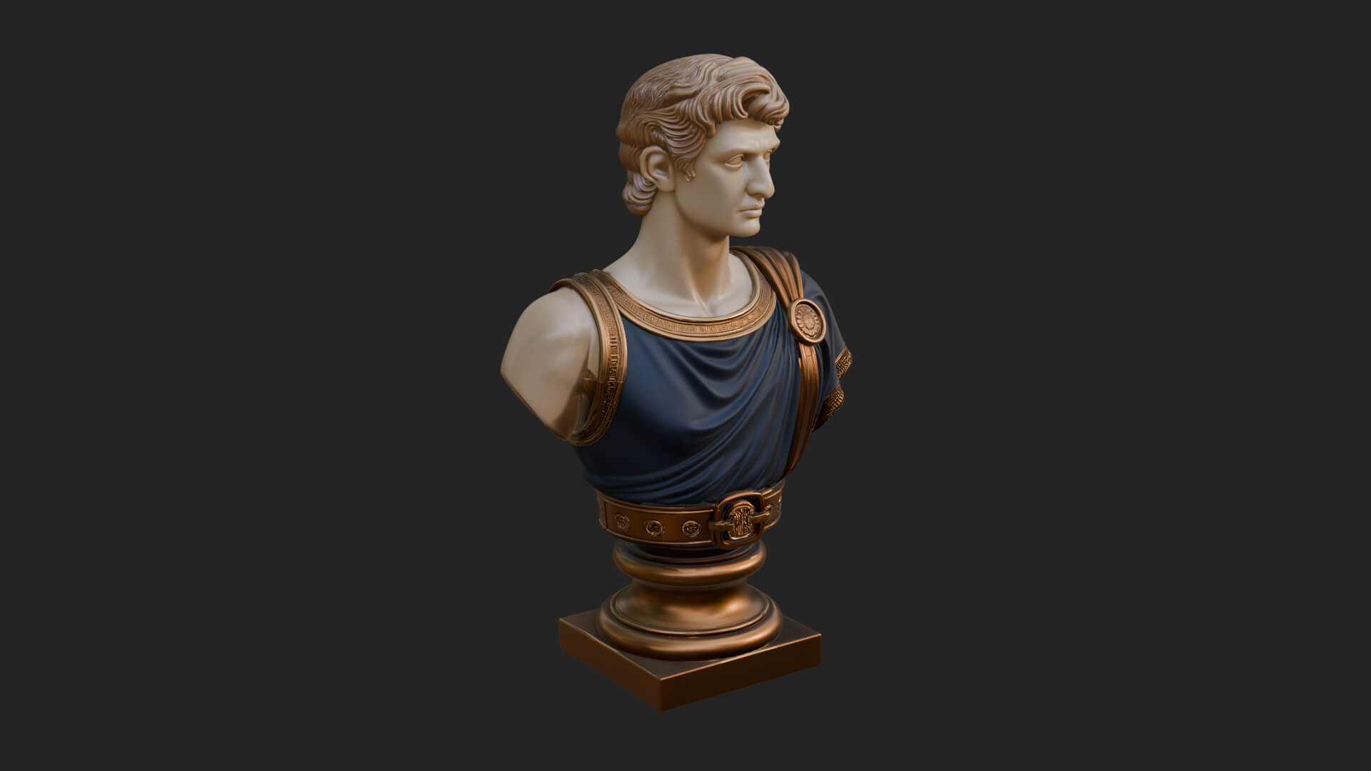 Draped Greek Youth Bust Design 2 3D Print Model 3D Model