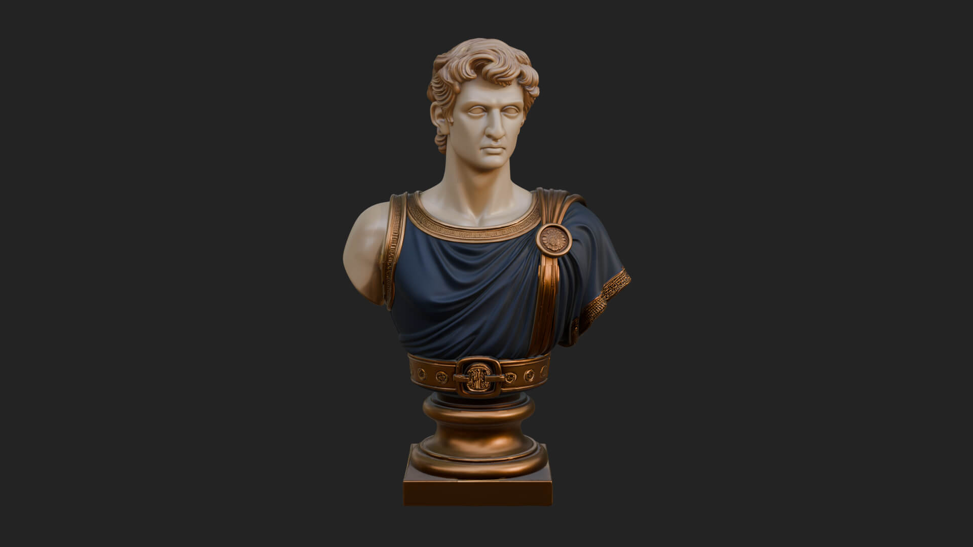 Draped Greek Youth Bust Design 2 3D Print Model 3D Model