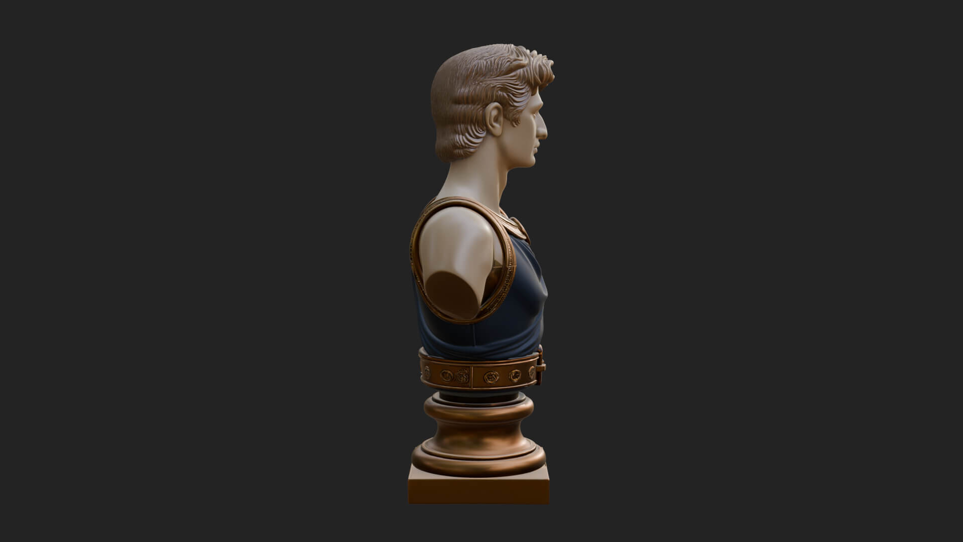 Draped Greek Youth Bust Design 2 3D Print Model 3D Model